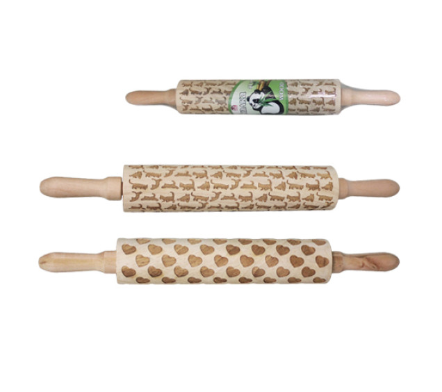 8844 Скалка Преміум 2 дізайна мікс 43*5,4*5,4см - фото