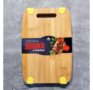8850 Дошка обробна бамбук/сілікон з отвором 30*20*1,5см - фото