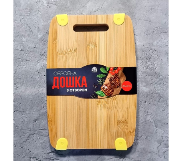 8850 Дошка обробна бамбук/сілікон з отвором 30*20*1,5см - фото