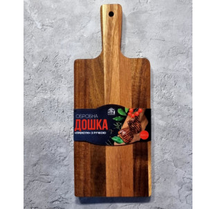 8851 Дошка обробна Преміум з ручкою (акація) 36*14,5*1,5см - фото