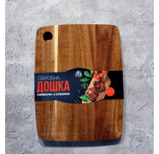 8853 Дошка обробна з отвором Преміум (акація) 25*19*1,5см - фото