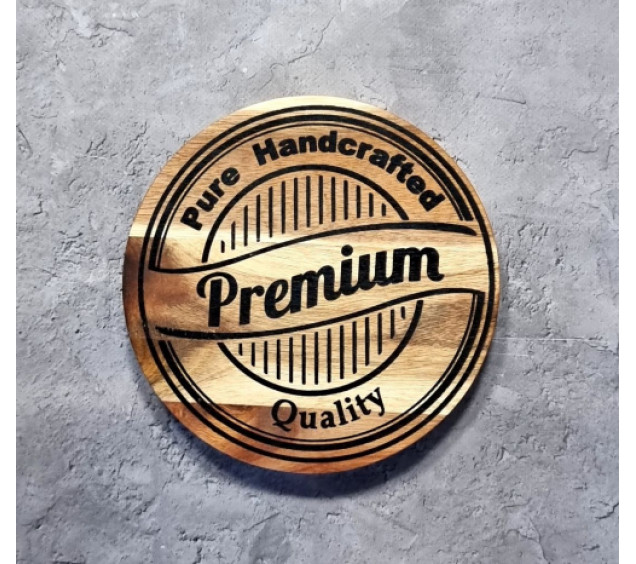 8857 Дошка обробна Premium quality кругла (акація) 20*20*1,5см - фото