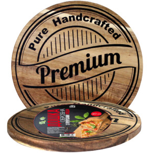 8858 Дошка обробна Premium quality кругла (акація) 26*26*1,5см - фото