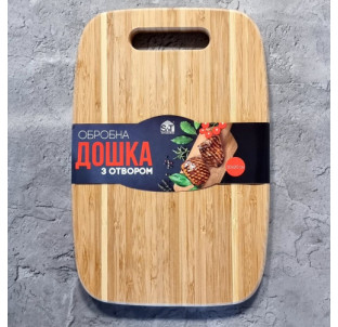 8861 Дошка обробна бамбукова з отвором 30*20*1,7см - фото