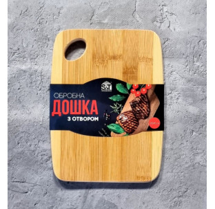 8866 Дошка обробна бамбукова з отвором 20*15*1,0см - фото