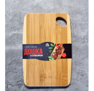 8867 Дошка обробна бамбукова з отвором 30*20*1,0см - фото