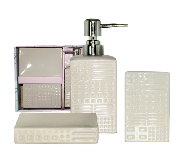 887-00-01 Набір аксесуарів для ванної кімнати  Алмаз, 3пр - фото