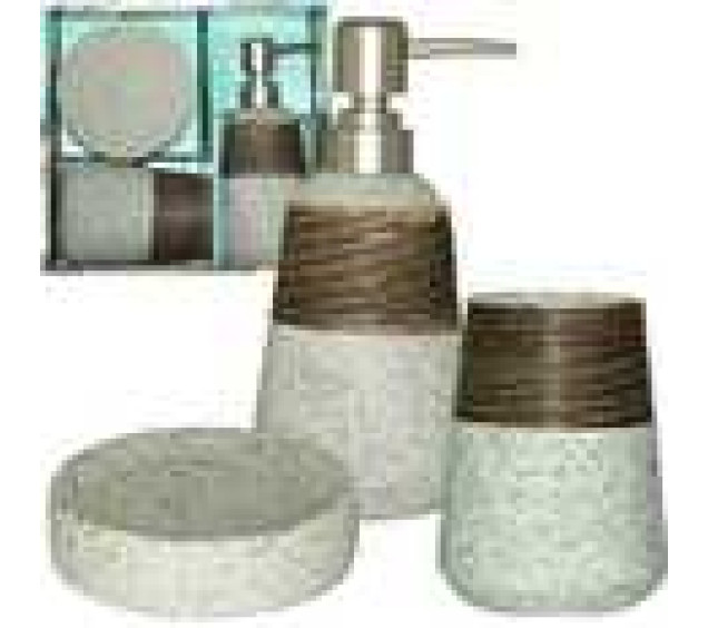 887-06-01 Набір аксесуарів для ванної кімнати Aqua, 3пр - фото