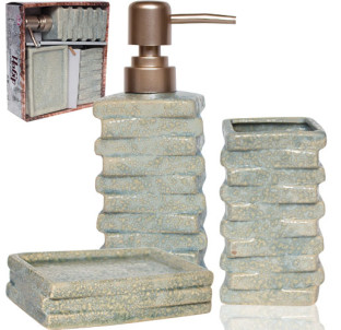 887-11-01 Набір аксесуарів для ванної кімнати Атлантида, 3пр - фото