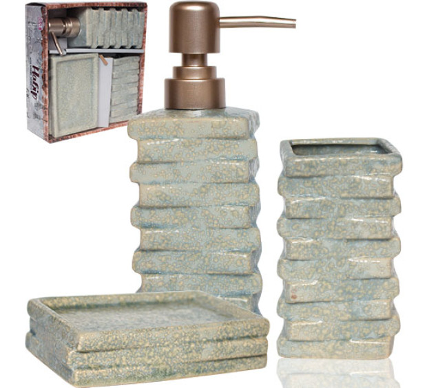 887-11-01 Набір аксесуарів для ванної кімнати Атлантида, 3пр - фото