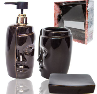 887-12-01 Набір аксесуарів для ванної кімнати Face, 3пр - фото