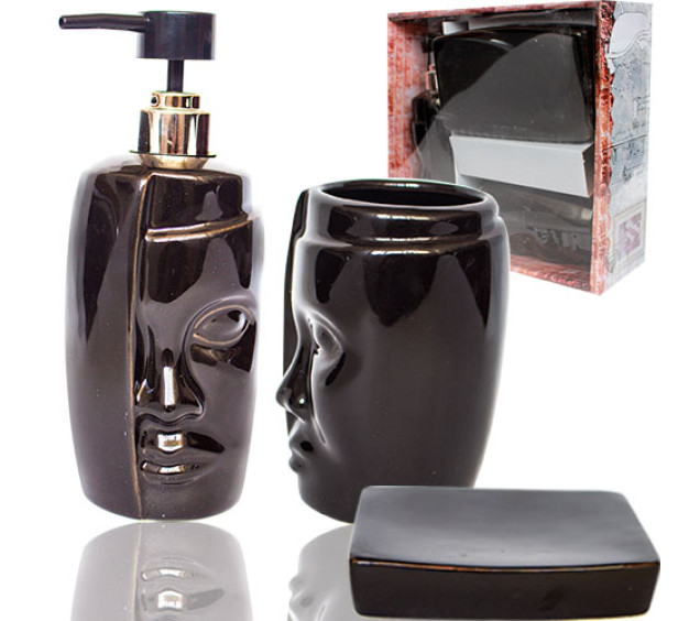 887-12-01 Набір аксесуарів для ванної кімнати Face, 3пр - фото