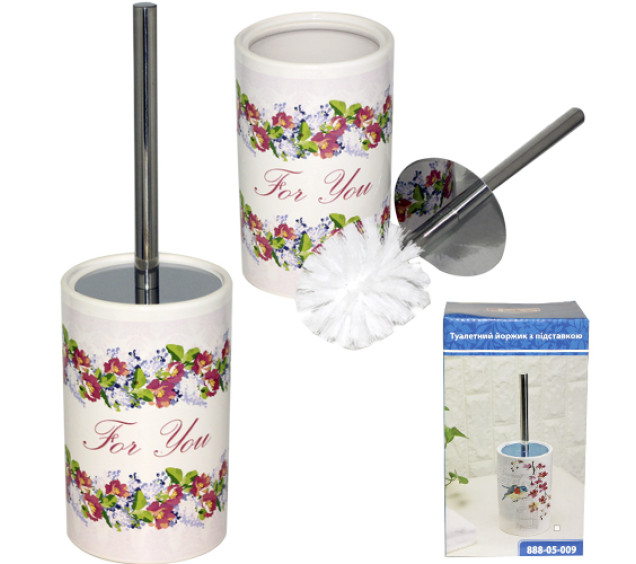 888-05-005 Туалетний йоржик з підставкою Квітковий вальс (34*10см) - фото