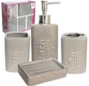 888-06-030 Набір 4пр Bath (мильниця, підставка для зубних щіток,стакан, діспенсер для мила) - фото