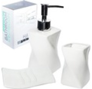 889-07-003 Набір 3пр (мильниця, підставка для зубних щіток, діспенсер для мила) - фото