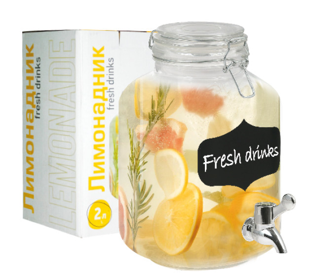 9037 Лимонадник з дошкою для написів 2л (6) - фото