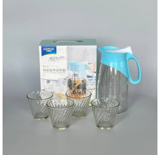 904-01 Набір для соку (глечик- 1л , склянка - 4 шт по 0.25л) - фото