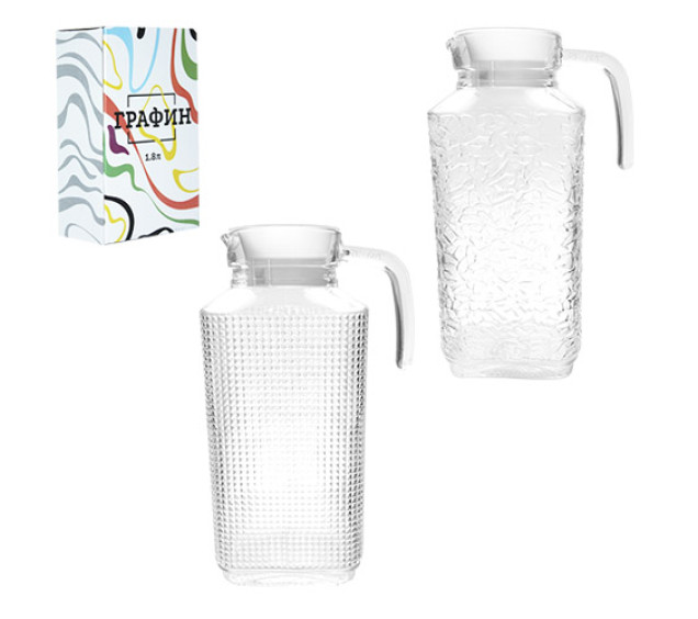 9097-1 Графін 1,8л Мистецтво (Мікс 2шт) - фото