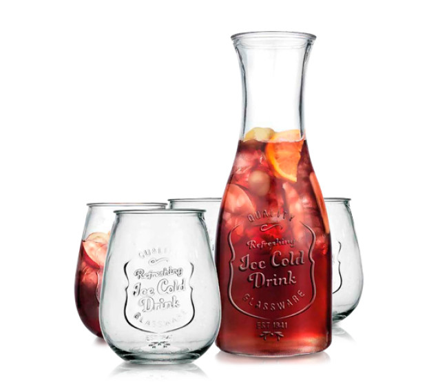 9099-1 Набір глечик і 4 склянки (глечик 1160мл, стакан 780мл) - фото