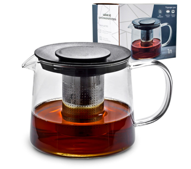9123  (24) Заварювальний чайник з боросилікатного скла 1500мл Universal - фото