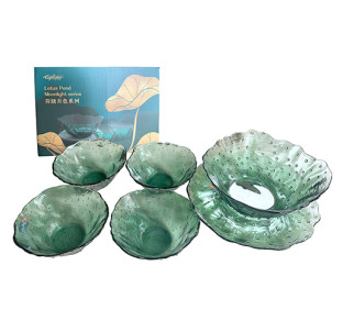 9212-00 Набір посуду (тарілка-23,6см, салатник великий-20,7см, 4 салатники-13,4см) - фото