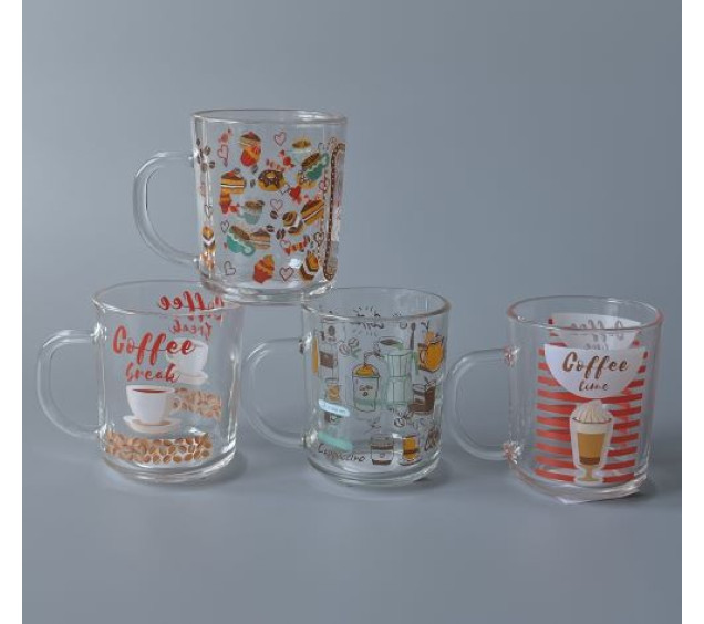 9304-7 Чашка скляна Кава мікс 240 мл - фото