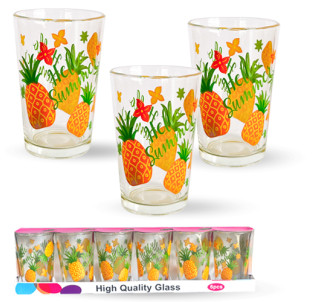 945-3 Набір склянок 6шт "Ананас" 210 мл - фото