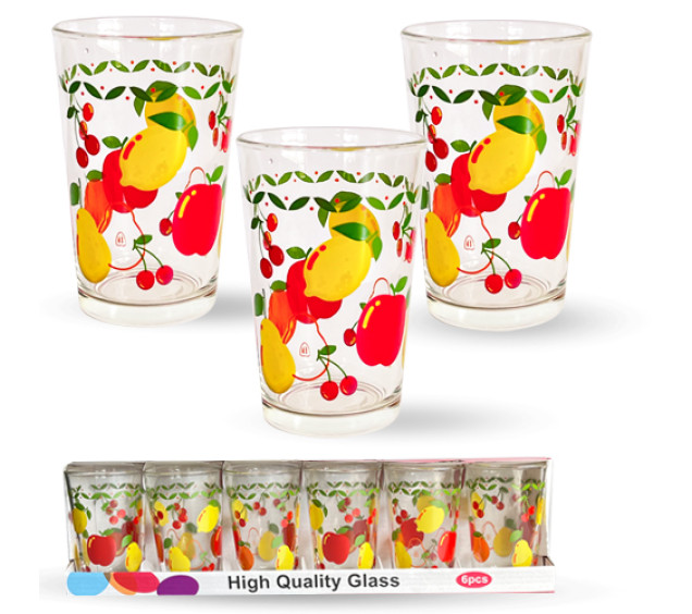945-5 Набір склянок 6шт "Фруктовий мікс" 210 мл - фото