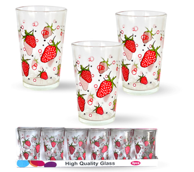 945-6 Набір склянок 6шт "Полуниці" 210 мл - фото