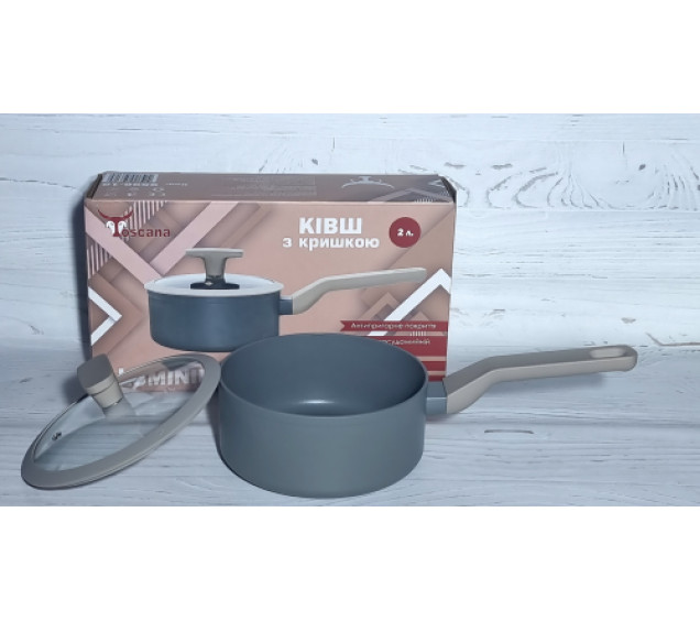 9596-18 Ківш 2л з скляною кришкою ALUM - фото