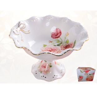 98710 Фруктовниця на ніжці 9' Бант (26,4см, в.19см) - фото