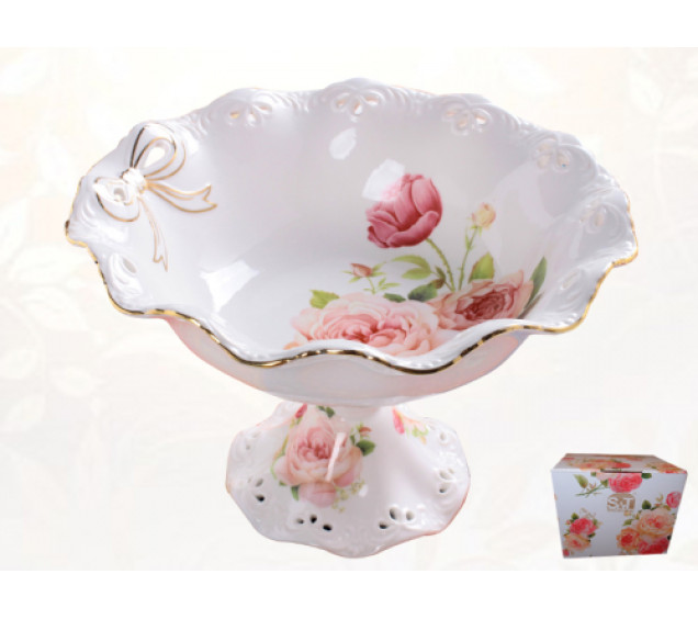 98710 Фруктовниця на ніжці 9' Бант (26,4см, в.19см) - фото