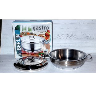 9999-28 Сотейник-жаровня 28х12см з нержавіючою стальною кришкою - фото