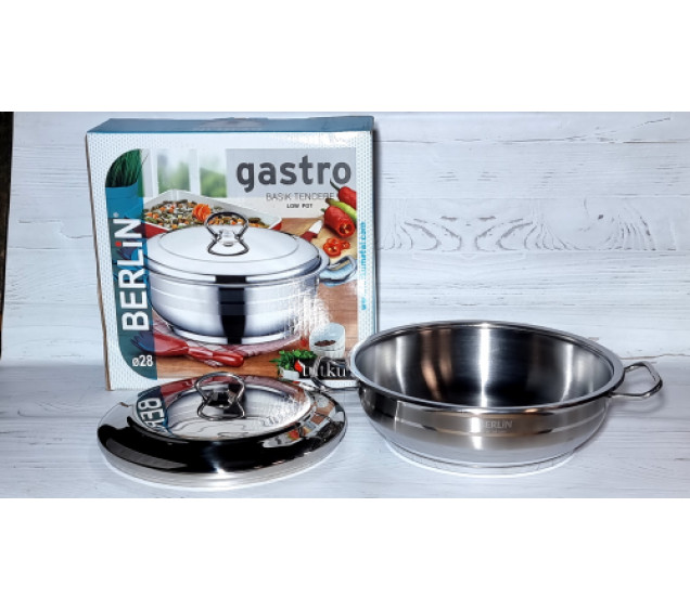 9999-28 Сотейник-жаровня 28х12см з нержавіючою стальною кришкою - фото