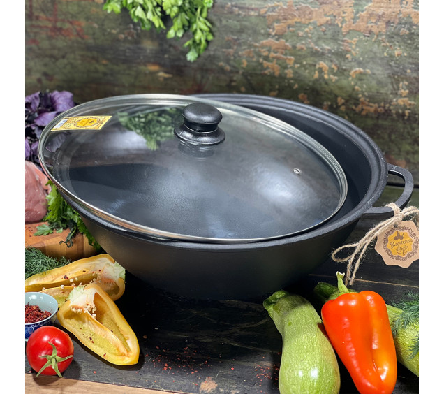 Т405С3 Казан узбецький 8л зі скляною кришкою - фото 1