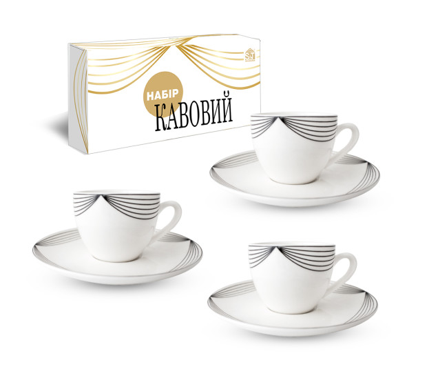 1453-5 Сервіз кавовий 12пр. Жардін (чашка 110мл, блюдце 13см) - фото