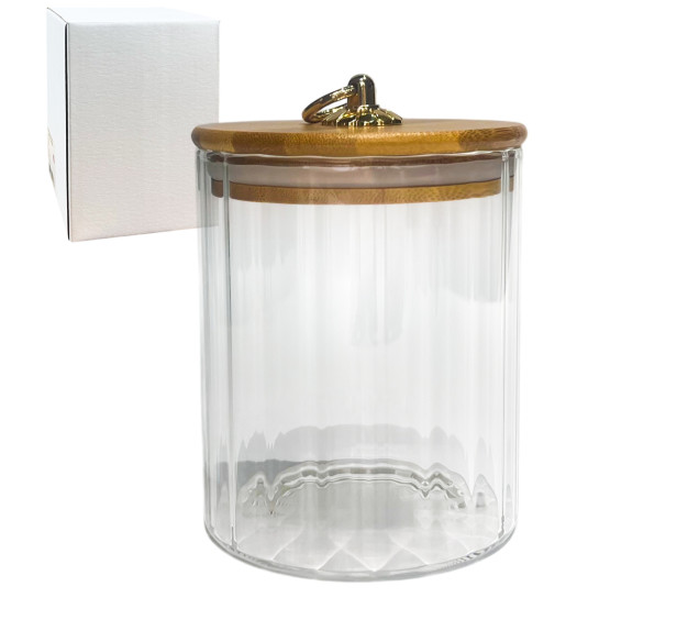 212121-4 Ємність 750 мл з бамбуковою кришкою - фото