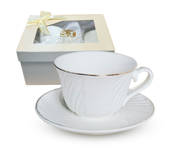 23193-00 Набір чашка з блюдцем "Лія" ( чашка 240мл, блюдце 14,5см) - фото