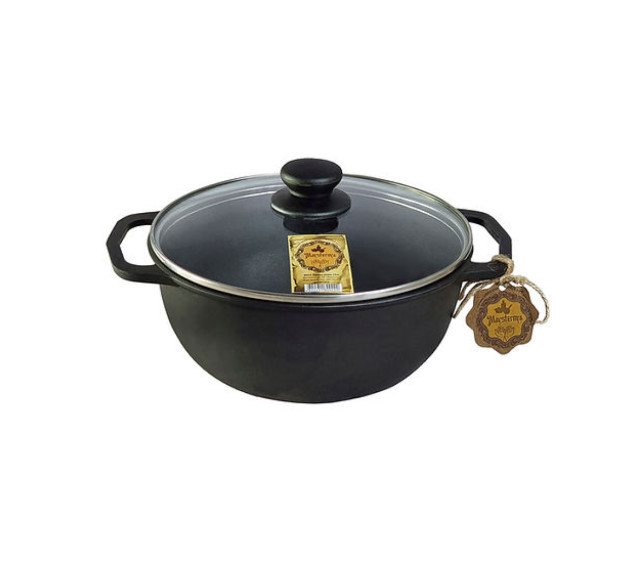 V4C3 Котелок чавунний 4л зі скляною кришкою - фото 3