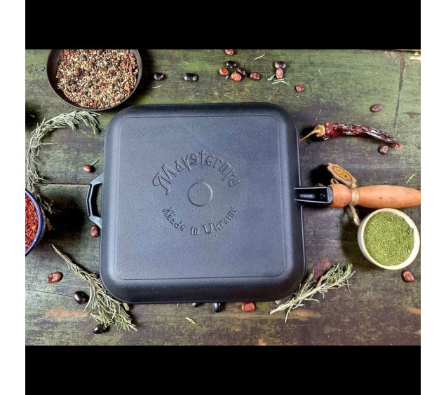 Т307 Сковорода чавунна 28*28*4см квадратна (гриль) - фото 4