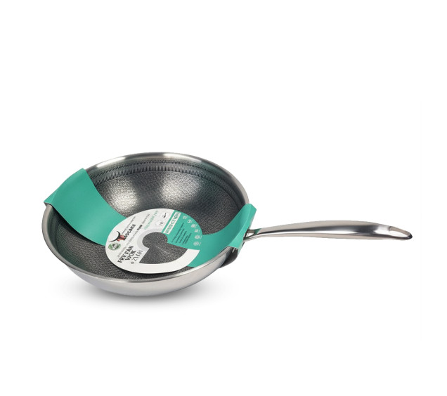 9090-28WOK Сковорода з антипригарним PFLUON покриттям  із захисною насічкою 28 см - фото