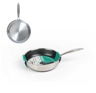 9093-24 Сковорода Глибока з антипригарним PFLUON покриттям із захисною насічкою d-24см; h-5см - фото