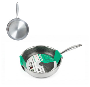 9093-26 Сковорода Глибока з антипригарним PFLUON покриттям із захисною насічкою d-26см; h-6,5см - фото