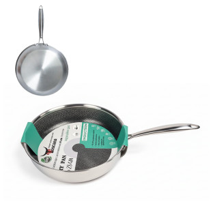 9093-28 Сковорода Глибока з антипригарним PFLUON покриттям із захисною насічкою d-28см; h-6,5см - фото