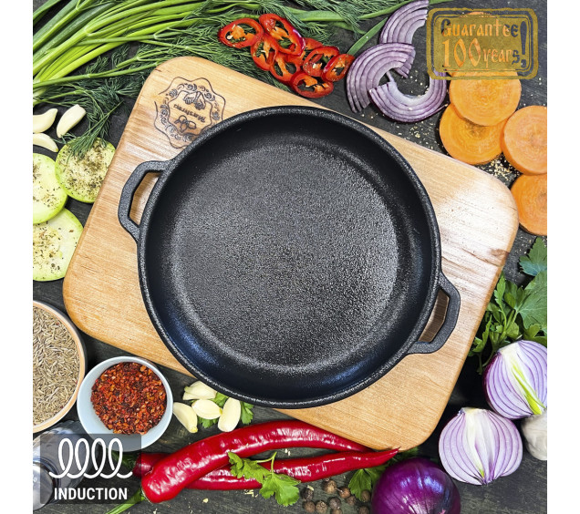 Т101-02 Жаровня чавунна 18*2,5см з підставкою - фото