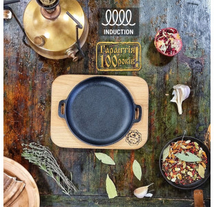 Т101-020 Жаровня чавунна 18*2,5см з підставкою Horeca - фото