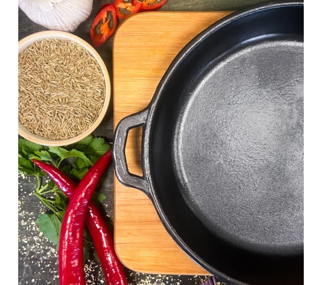 Т1011-01  Жаровня чавунна 20*4 см з підставкою Horeca - фото 3