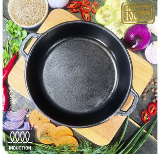 Т1011-01  Жаровня чавунна 20*4 см з підставкою Horeca - фото