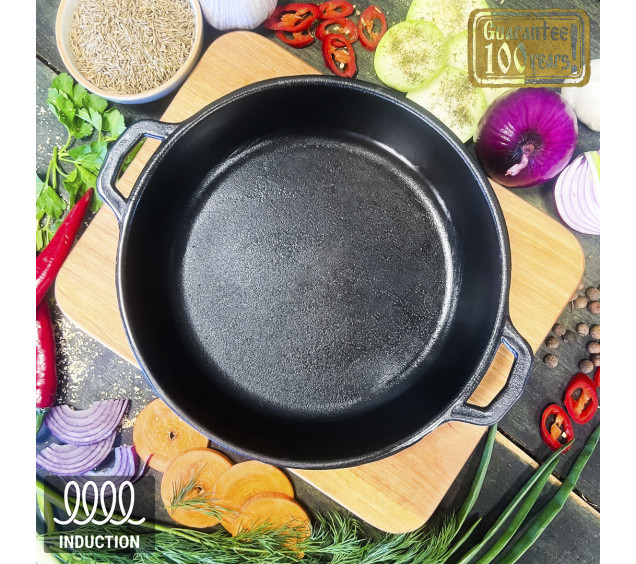 Т1011-01  Жаровня чавунна 20*4 см з підставкою Horeca - фото