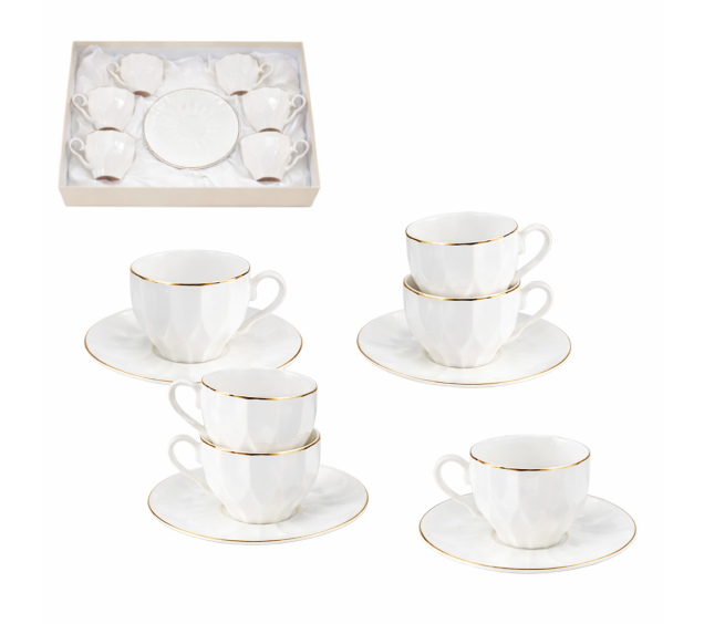 1550-00 Сервіз кавовий 12 пр (6 чашок, 6 блюдець) "Катаріна" - фото